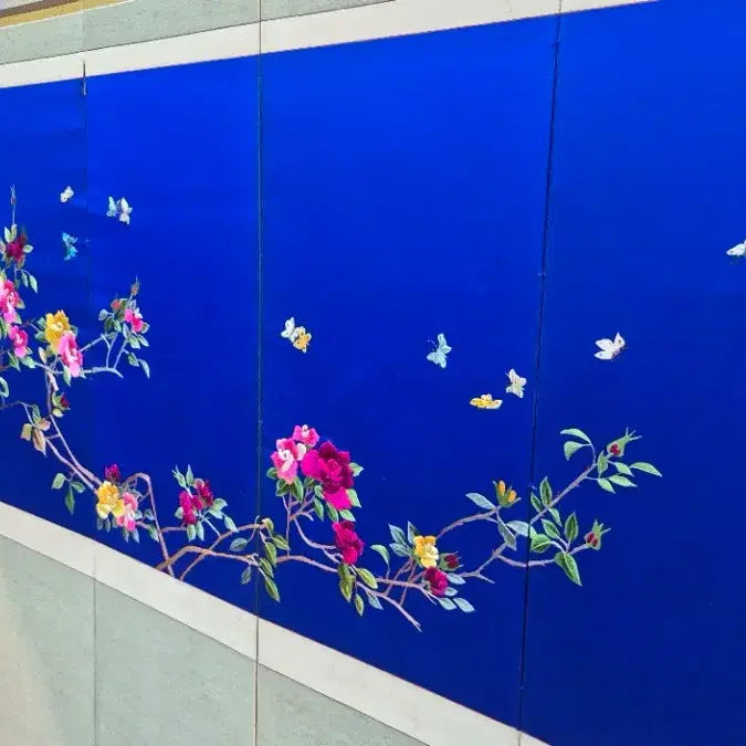 [BUNJANG] Embroidered Flower and Bird Screen / 고급 자수병풍
