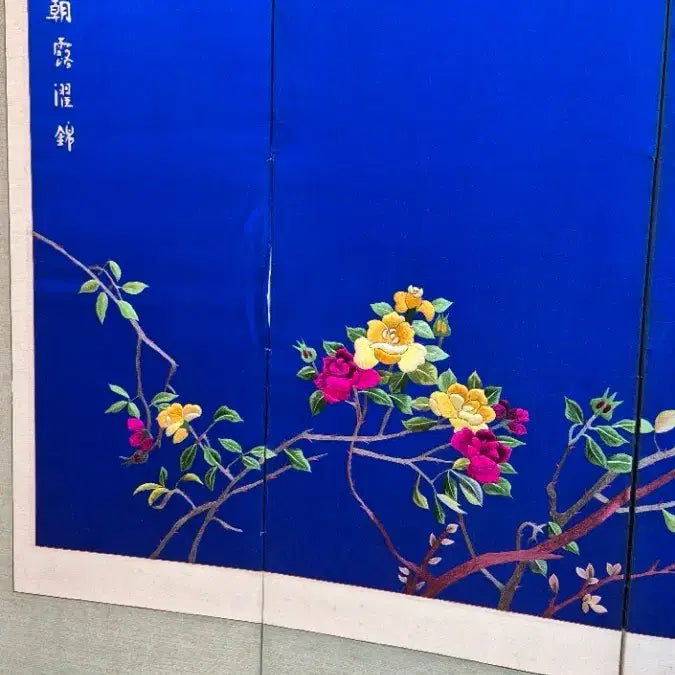 [BUNJANG] Embroidered Flower and Bird Screen / 고급 자수병풍