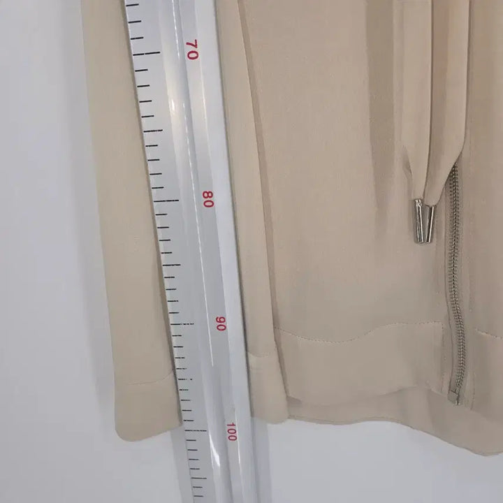 [BUNJANG] Beige Hooded Open Front Dress / 베이지 후드 지퍼 오픈형 원피스