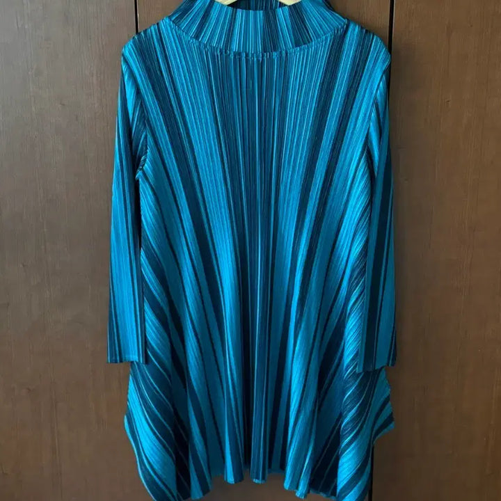 [BUNJANG] Blue Pleated Long Sleeve Tunic / 블루 플리츠 롱 슬리브 튜닉