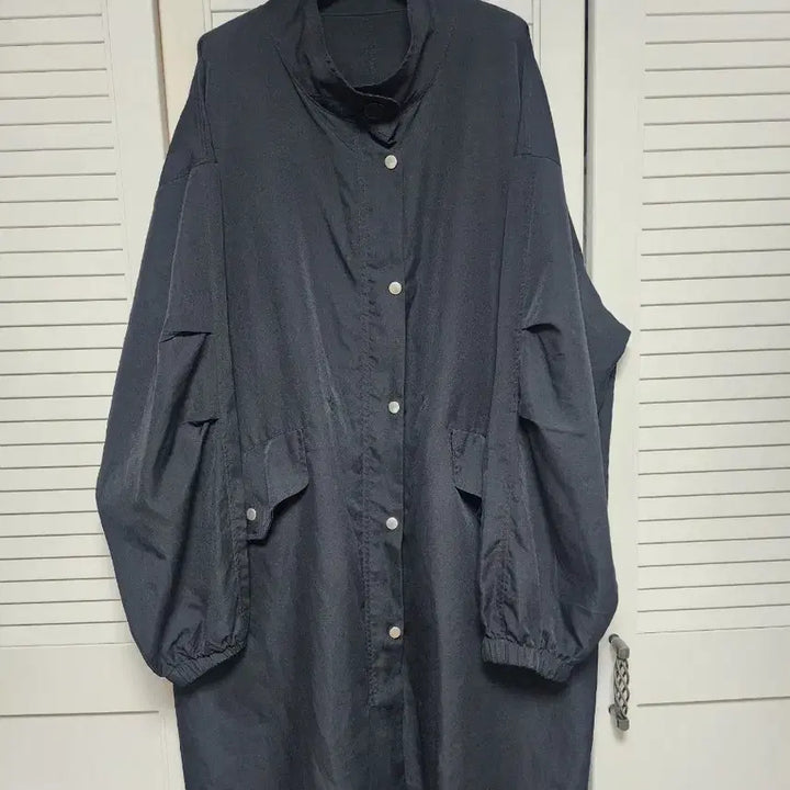 [BUNJANG] Black Long Shirt Jacket / 블랙 롱 셔츠형 자켓 스타일