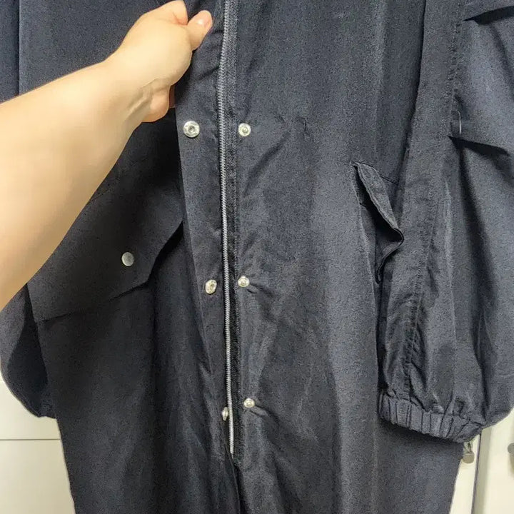 [BUNJANG] Black Long Shirt Jacket / 블랙 롱 셔츠형 자켓 스타일