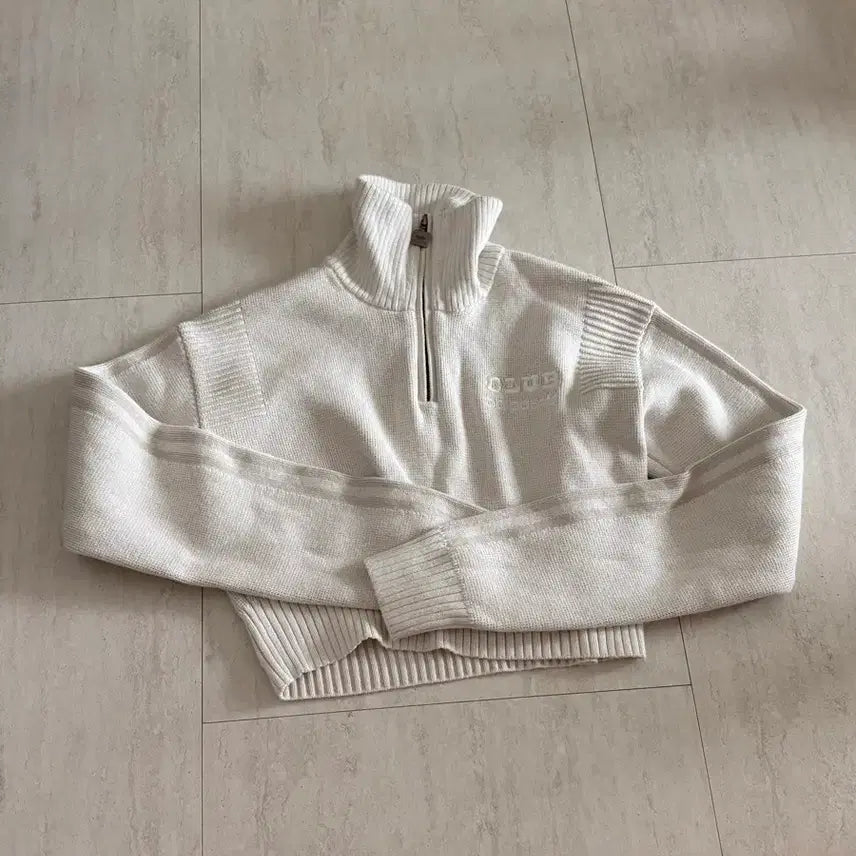[BUNJANG] Adidas Half Zip Crop Knit Sweater / 클럽 아디다스 하프 집업 크롭 니트