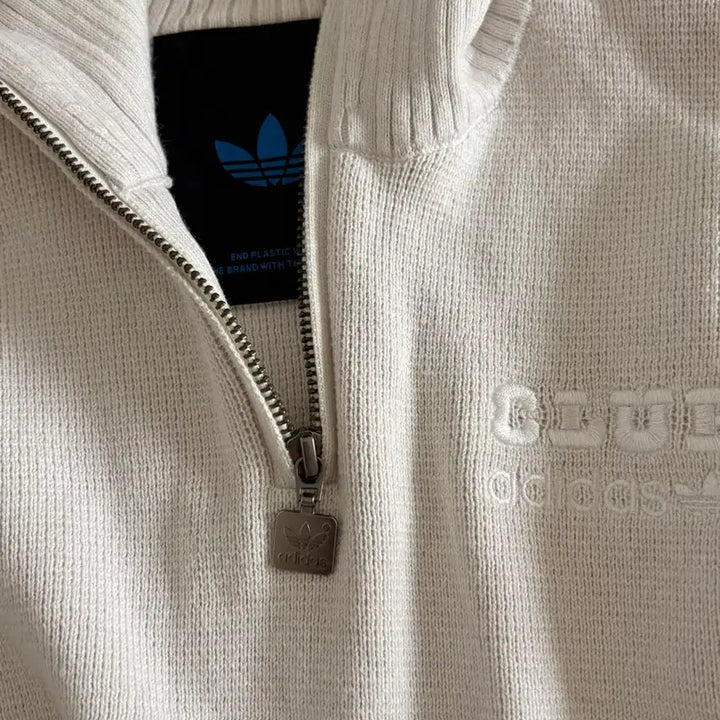 [BUNJANG] Adidas Half Zip Crop Knit Sweater / 클럽 아디다스 하프 집업 크롭 니트