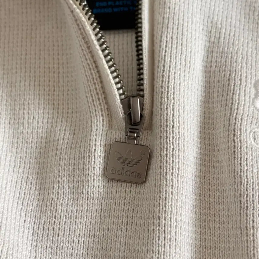 [BUNJANG] Adidas Half Zip Crop Knit Sweater / 클럽 아디다스 하프 집업 크롭 니트