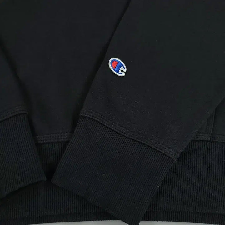 [SOLD OUT] 챔피온 블랙 톤톤 로고 기모 코튼 후드 티셔츠 XL
