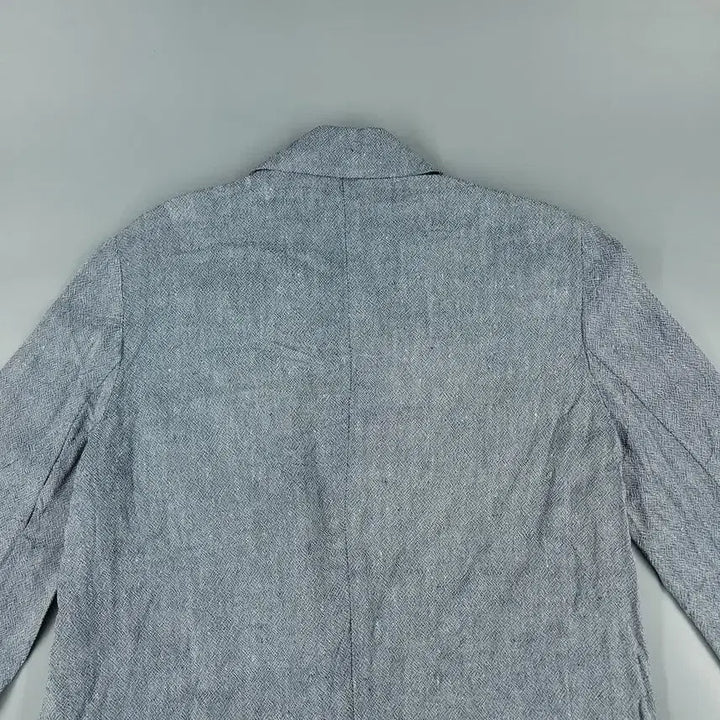 [BUNJANG] Tommy Hilfiger Linen Blend Single Blazer / 타미힐피거 블루 그레이 화이트 배색 보카시 원버튼 린넨블렌드 싱글 블레이