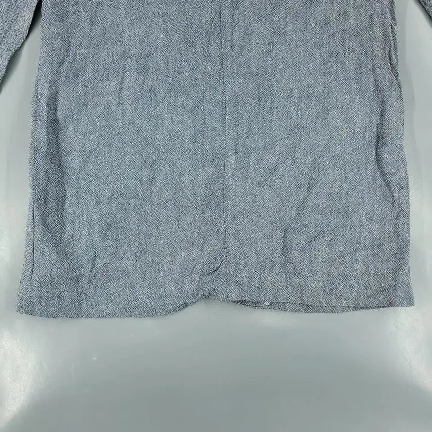 [BUNJANG] Tommy Hilfiger Linen Blend Single Blazer / 타미힐피거 블루 그레이 화이트 배색 보카시 원버튼 린넨블렌드 싱글 블레이