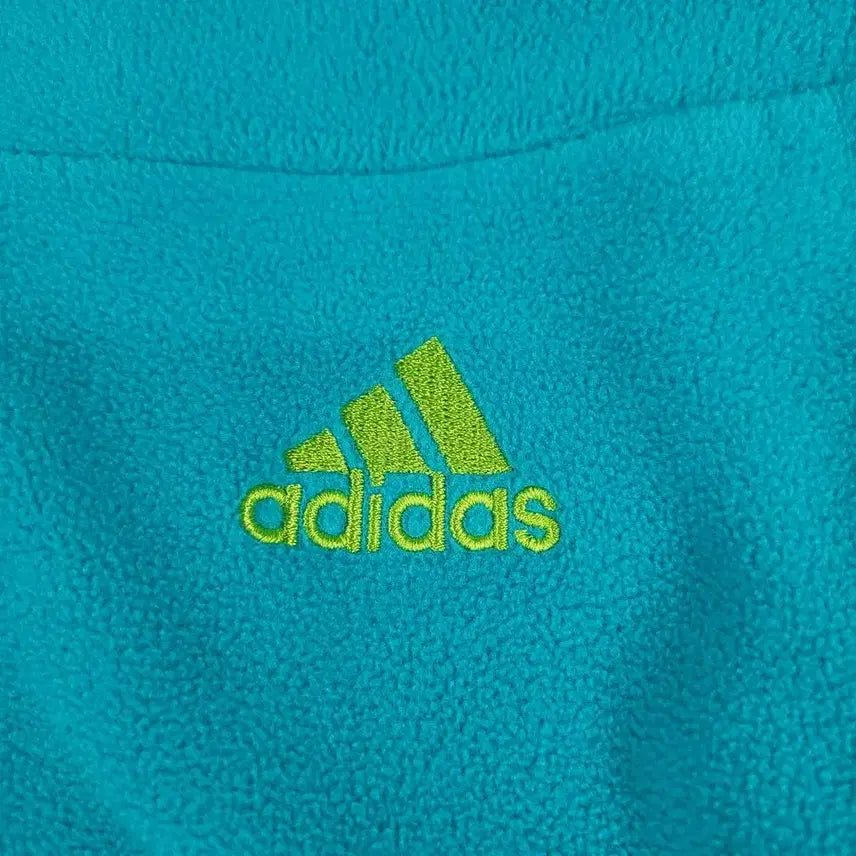 [BUNJANG] Adidas Fleece Jacket / 아디다스 라이트블루 청록 옐로우 배색 로고 레글런 기모 플리스 후리스 자