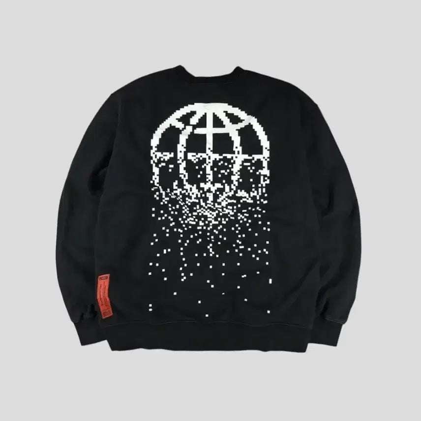 [BUNJANG] LMC Pixel Pattern Cotton Sweatshirt / LMC 엘엠씨 블랙 화이트 빅로고 픽셀패턴 기모 코튼 맨투맨 티셔츠 L