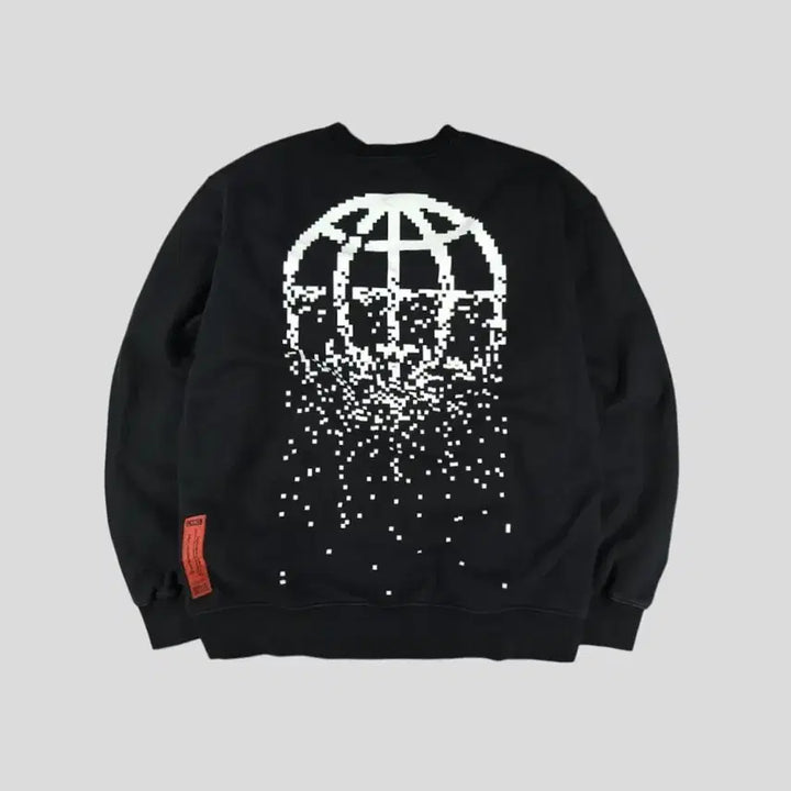 [BUNJANG] LMC Pixel Pattern Cotton Sweatshirt / LMC 엘엠씨 블랙 화이트 빅로고 픽셀패턴 기모 코튼 맨투맨 티셔츠 L