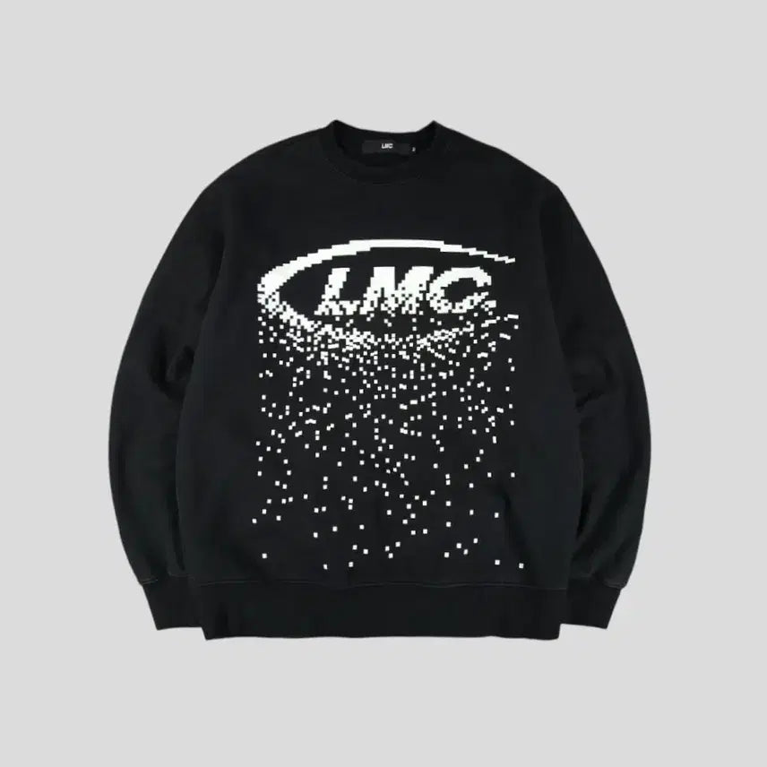 [BUNJANG] LMC Pixel Pattern Cotton Sweatshirt / LMC 엘엠씨 블랙 화이트 빅로고 픽셀패턴 기모 코튼 맨투맨 티셔츠 L