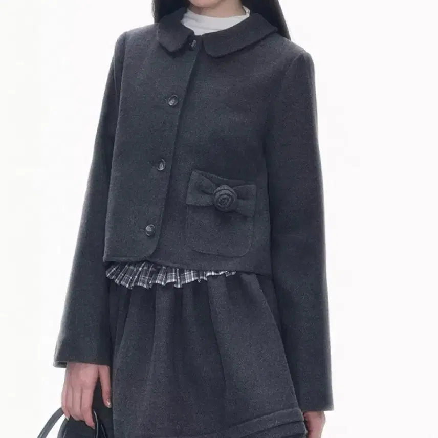 [SOLD OUT] [세트] Rose Tweed Coat Volume Skirt 장미 코트