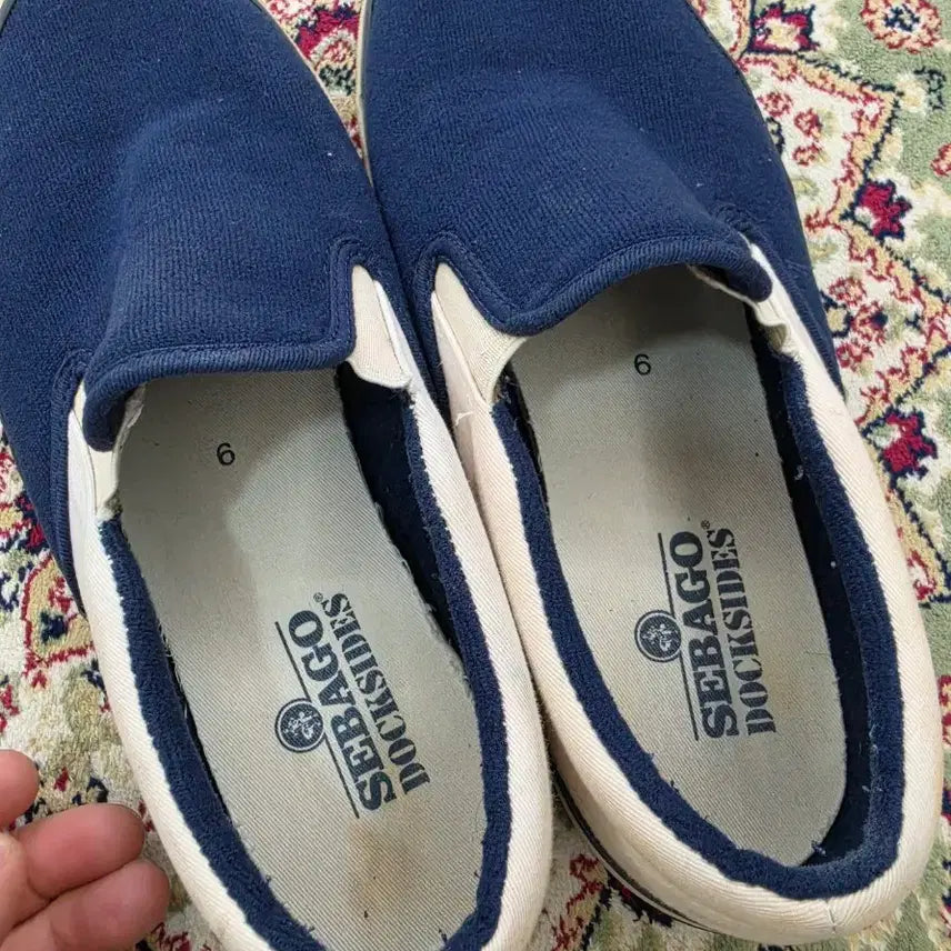 [BUNJANG] Sebago Jack Surf Navy Slip-on Sneakers / [최종할인] 세바고 Jack Surf 네이비 슬립온 270~275