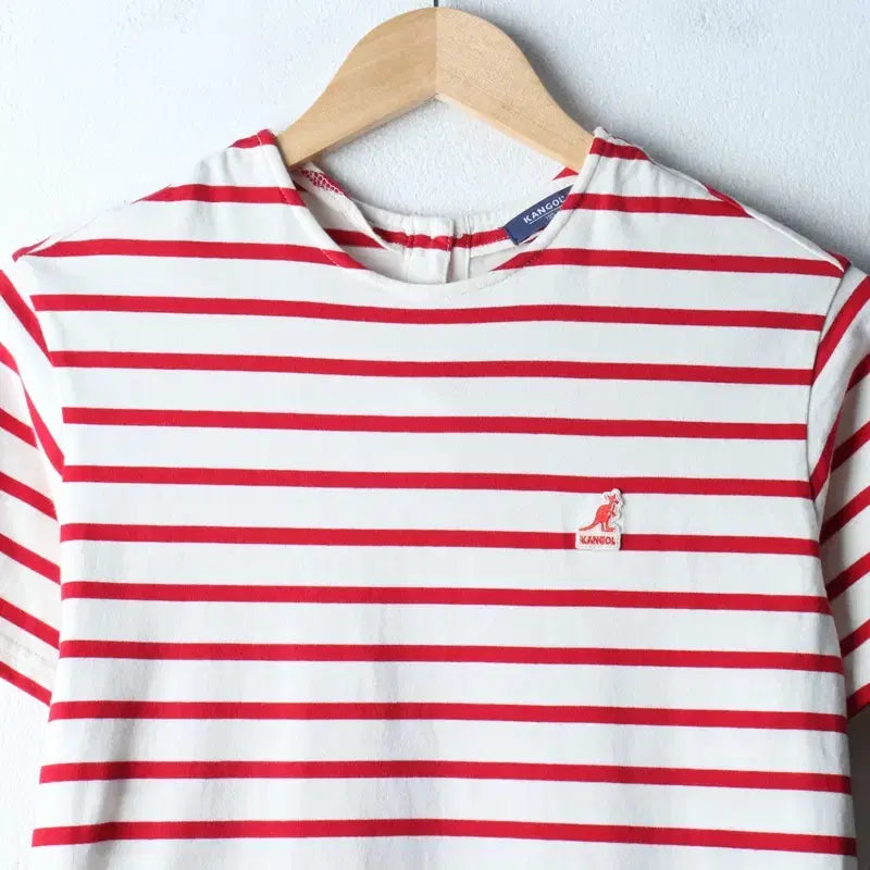 [BUNJANG] Kangol Striped T-shirt / W(S) 캉골 반팔 티셔츠 스트라이프 레드 키치-18304