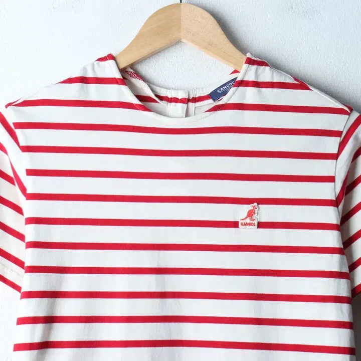 [BUNJANG] Kangol Striped T-shirt / W(S) 캉골 반팔 티셔츠 스트라이프 레드 키치-18304