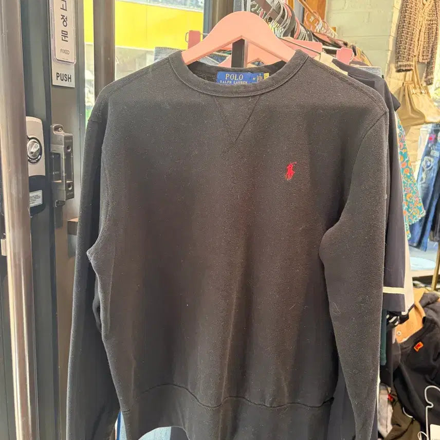 [BUNJANG] Polo Ralph Lauren Black Sweatshirt / 폴로 랄프로렌 블랙 맨투맨 티셔츠