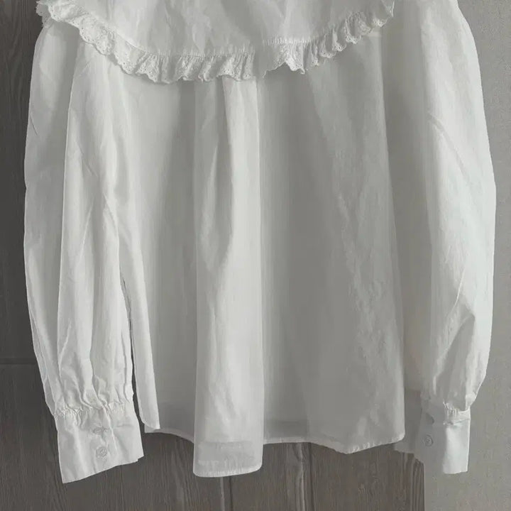 [BUNJANG] LAN White Lace Collar Cotton Blouse / LAN 화이트 레이스 카라 면 블라우스