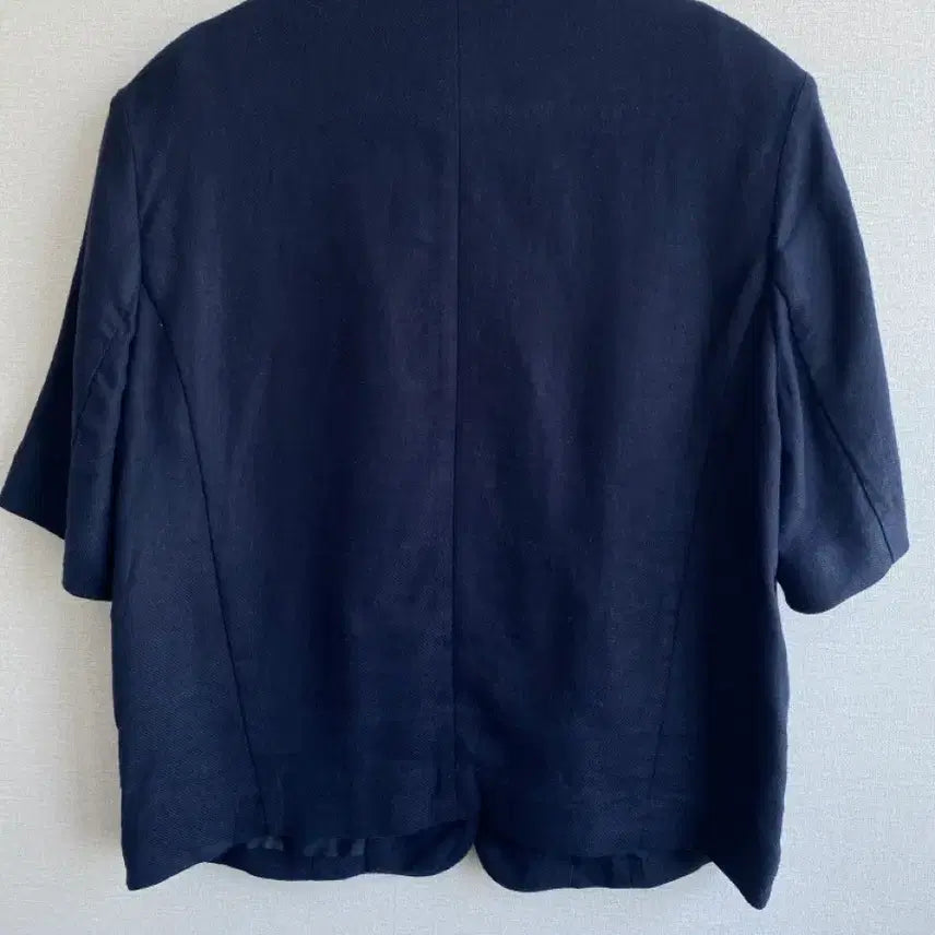 [BUNJANG] The Edge Navy Linen Short Sleeve Jacket / 더엣지 네이비 린넨 반팔 자켓 55
