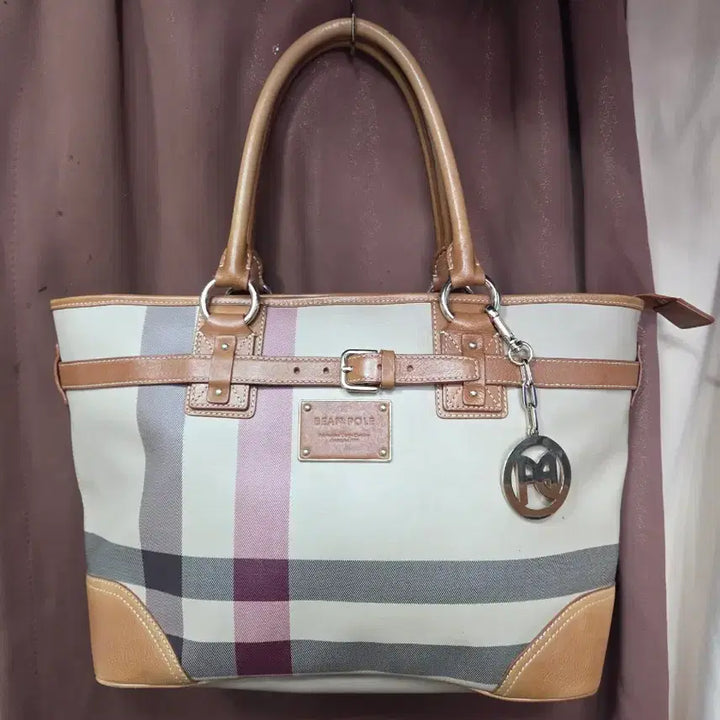 [BUNJANG] Beanpole Check Pattern Tote Shoulder Bag / 빈폴 체크 토트백 숄더백 여성 가방