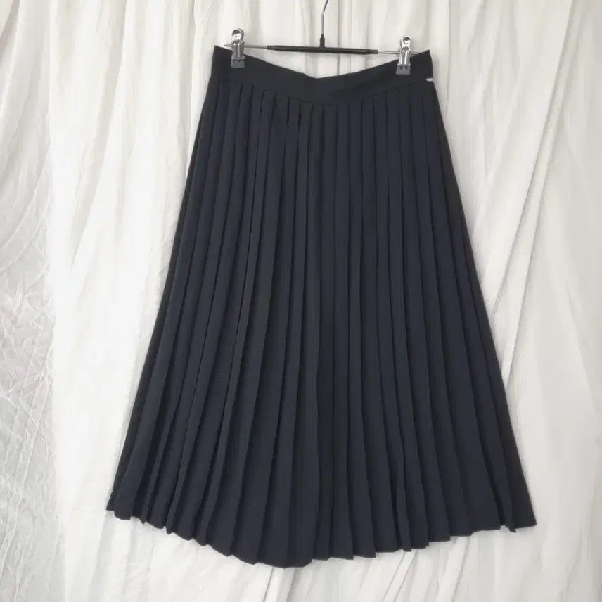 [BUNJANG] Black Pleated Long Skirt / 블랙 쉬폰 플리츠 롱 스커트