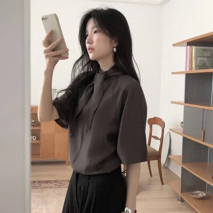 [SOLD OUT] (새상품) 르버터 에떼 스카프 블라우스