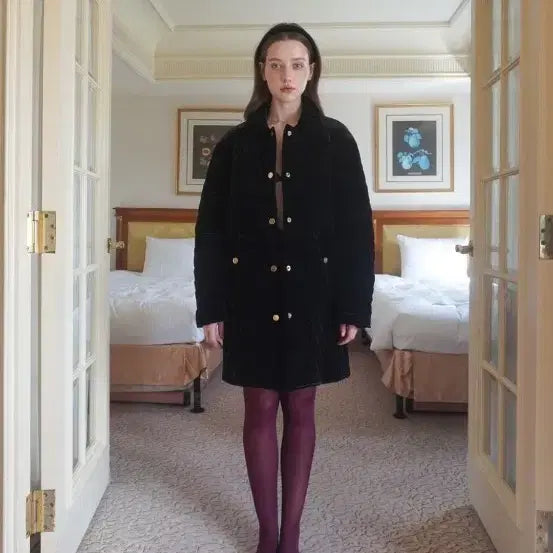 [BUNJANG] Mood Edition Quilted Velvet Coat / 무드에디션 퀄팅 벨벳 코트