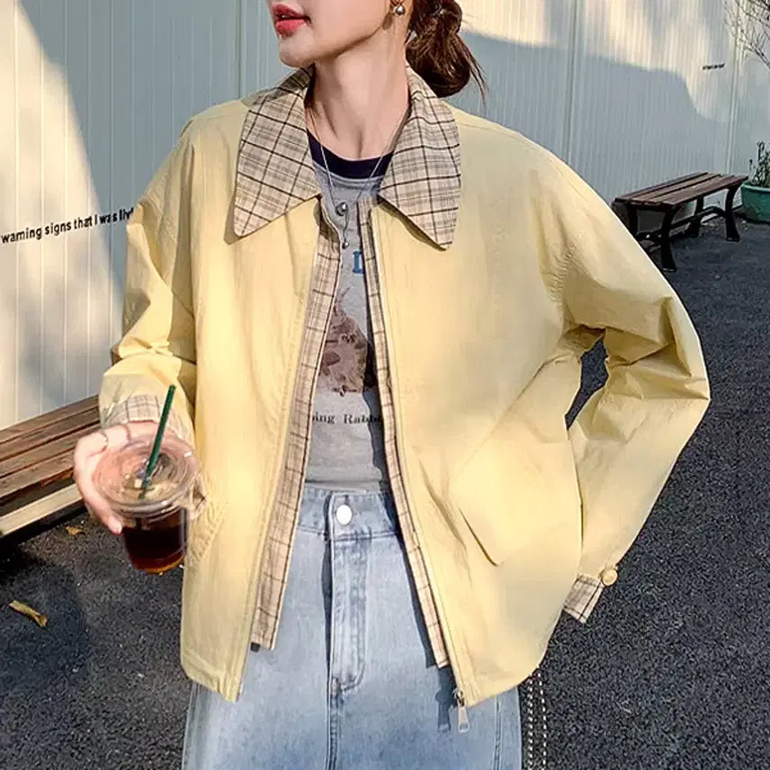 [BUNJANG] Check Point Yellow Check Pattern Jacket / 체크 포인트 자켓