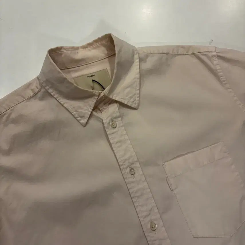 [SOLD OUT] [3] 포터리 반팔 코튼 셔츠 핑크