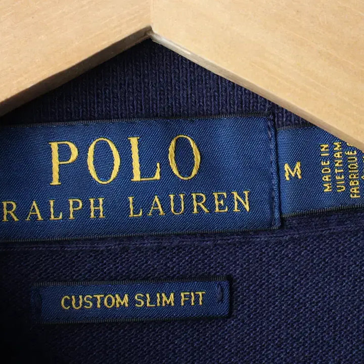 [BUNJANG] Polo Ralph Lauren Solid Navy Polo Shirt / (M-L) 폴로 랄프로렌 반팔 카라 티셔츠 네이비 무지-18318