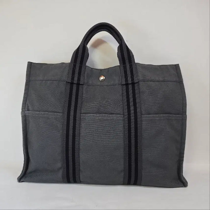 [BUNJANG] Hermes Fruit MM Gray + Black Line Tote Bag / 에르메스 후루토 MM 그레이+블랙라인 26124