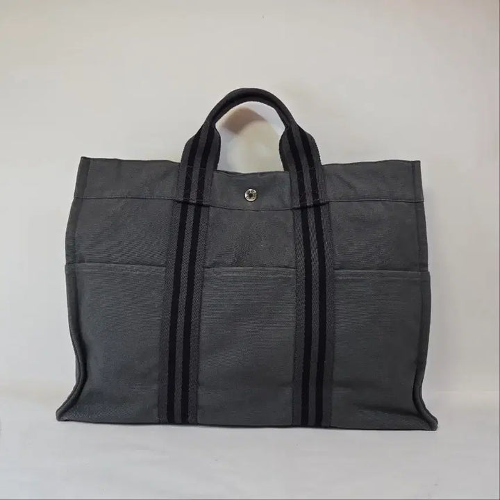 [BUNJANG] Hermes Fruit MM Gray + Black Line Tote Bag / 에르메스 후루토 MM 그레이+블랙라인 26124