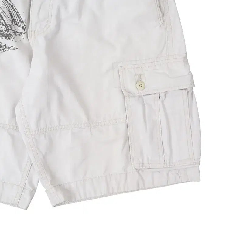 [BUNJANG] Denim &amp; Supply Mariners White Work Half Cargo Pants / 데님앤서플라이 마리너스 화이트 워크 하프 카고팬츠