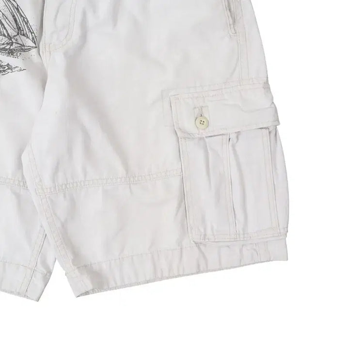 [BUNJANG] Denim &amp; Supply Mariners White Work Half Cargo Pants / 데님앤서플라이 마리너스 화이트 워크 하프 카고팬츠