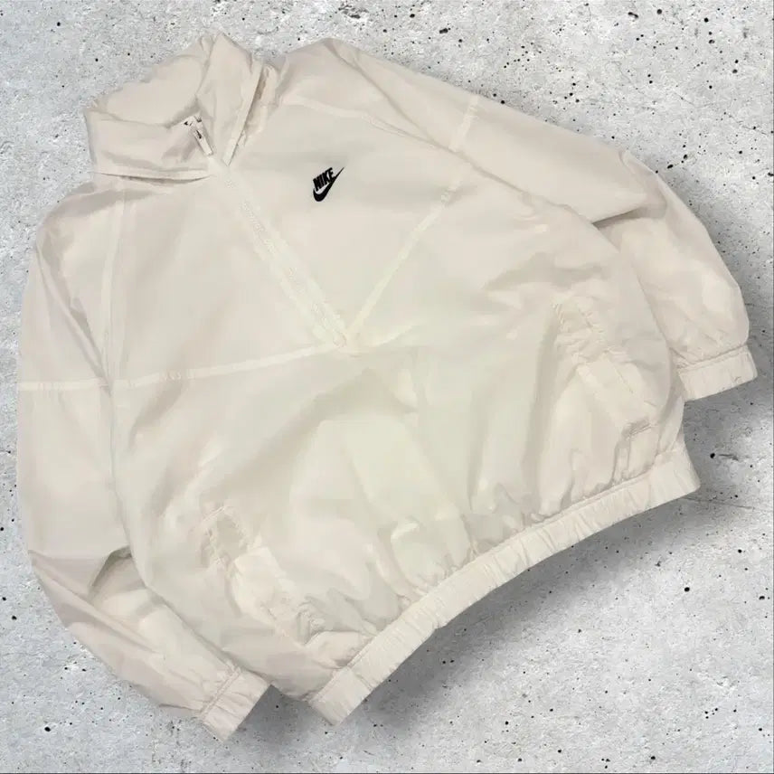 [BUNJANG] Nike Windrunner White Half-Zip Windbreaker Jacket / [XL] 나이키 윈드러너 화이트 바람막이 하프집업