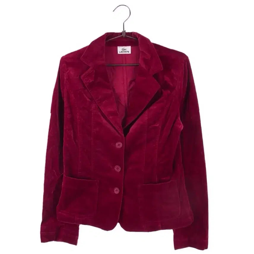 [SOLD OUT] LACOSTE velvet jacket 라코스테 벨벳 버건디 자켓  코튼