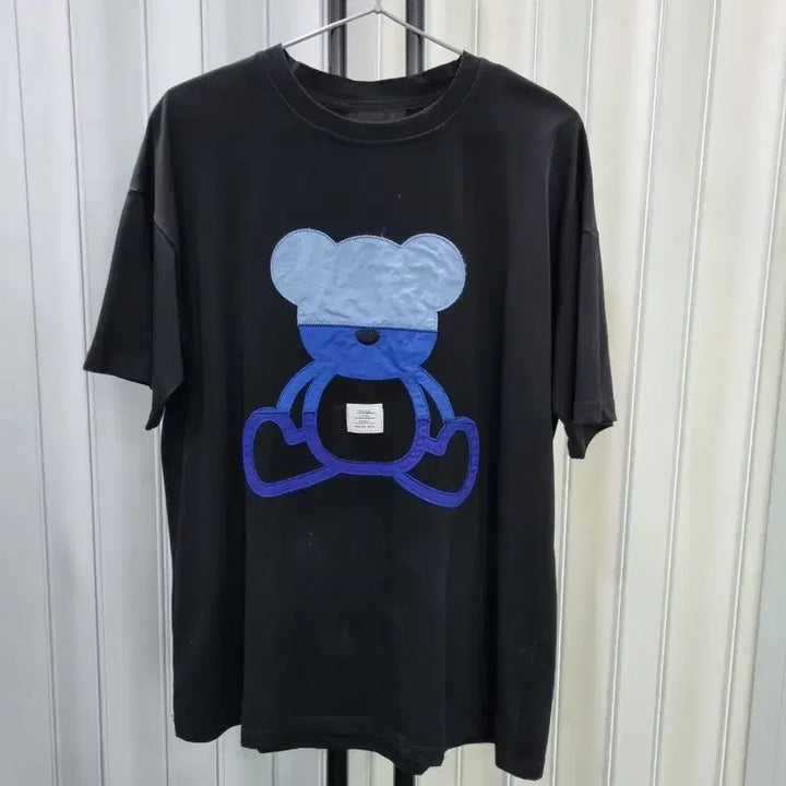 [BUNJANG] Black Bear Print T-shirt / 곰돌이 프린팅 검정색 반팔 티셔츠