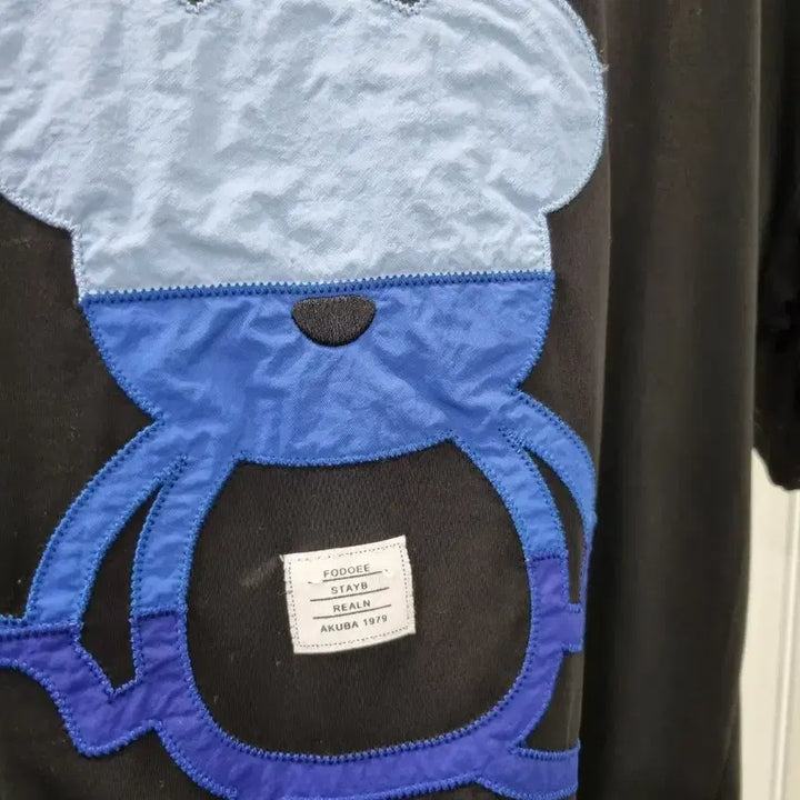 [BUNJANG] Black Bear Print T-shirt / 곰돌이 프린팅 검정색 반팔 티셔츠