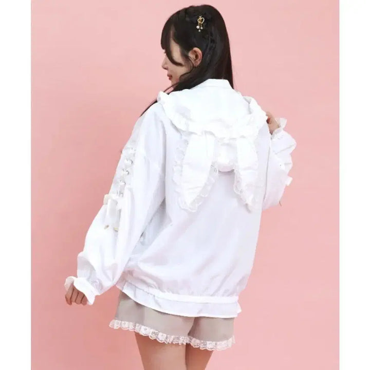 [SOLD OUT] Secret Honey 시크릿허니 토끼귀 후드 블루종 화이트