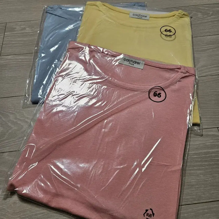 [BUNJANG] Cache Cache Short Sleeve T-shirts Set / 카샤렐 반팔 티셔츠 핑크/옐로우/블루 66 3벌