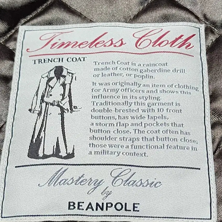 [SOLD OUT] 빈폴  더블 트렌치 코트 100  카키색
