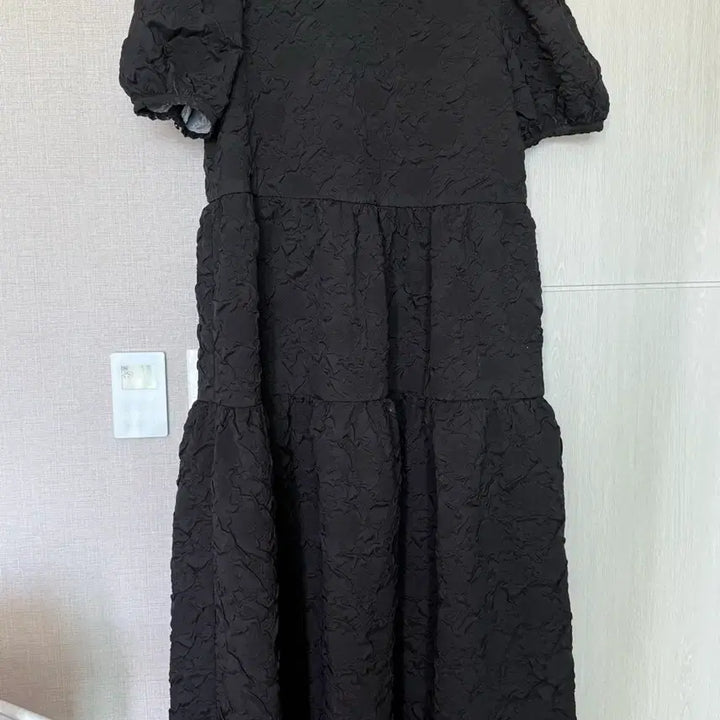[BUNJANG] Oh L Rose Pattern Maxi Dress / 오앨 블랙 퍼프 드레스 원피스 oh L ROSE PATTERN MAXI