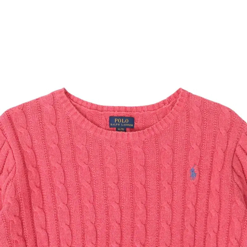 [BUNJANG] Polo Ralph Lauren Cable Knit Sweater / 폴로 랄프로렌 핑크 케이블 니트