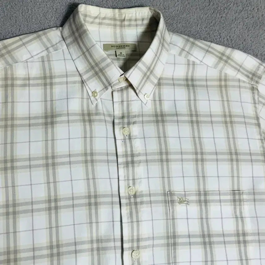 [BUNJANG] Burberry Classic Nova Check Shirt / 버버리 화이트 클래식 노바체크 셔츠