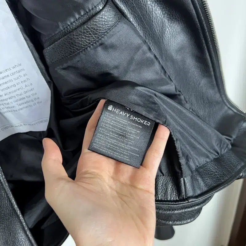 [BUNJANG] Heavy Smoker Leather Rider Jacket Black M / 헤비스모커/가죽 라이더 자켓 블랙 남M 95/라덴