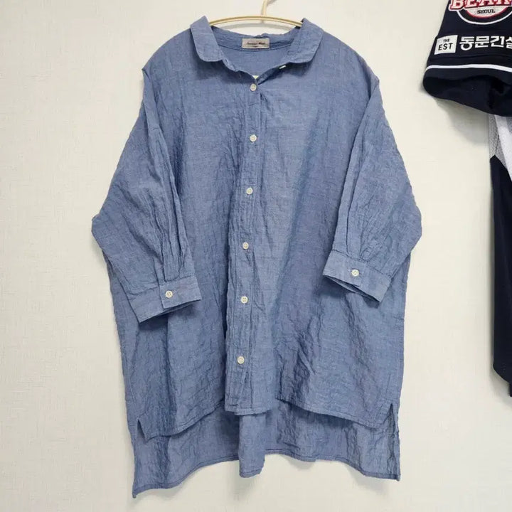 [SOLD OUT] 모리걸 일본 빈티지 블루 셔츠 블라우스 7부
