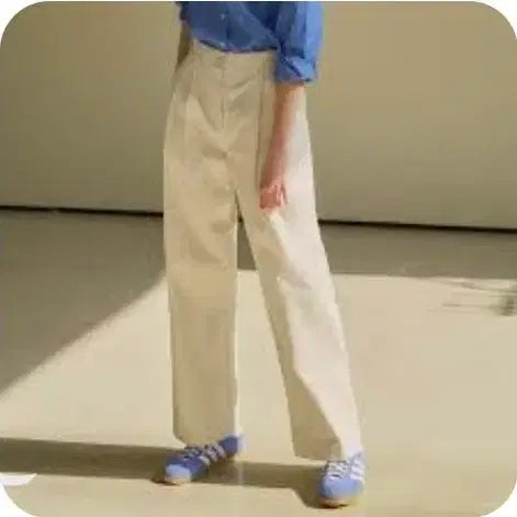 [SOLD OUT] 아워코모스 베이지 핀턱 와이드 팬츠 m 새상품