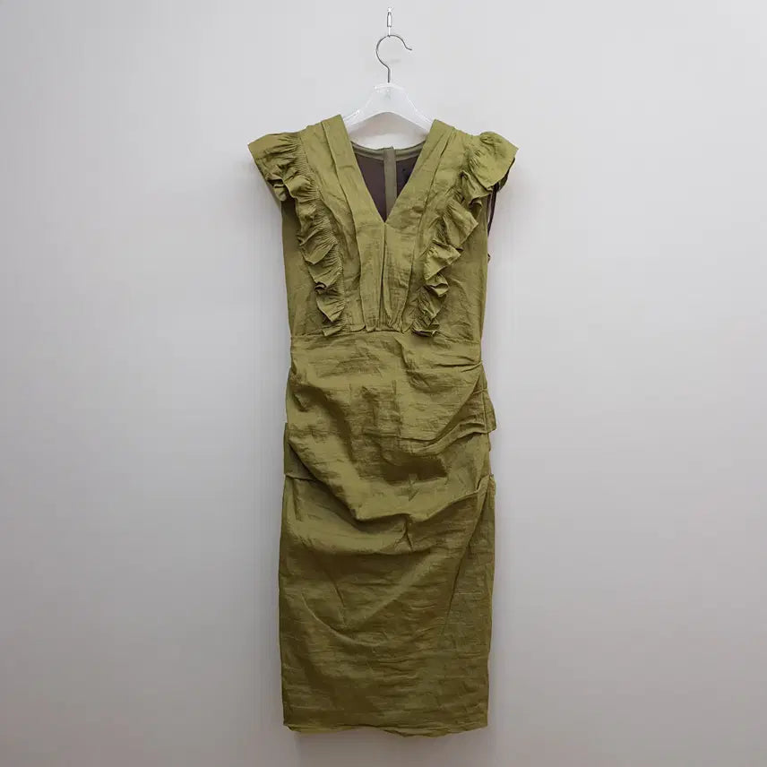[BUNJANG] Lanvin Ruffled Sleeveless Dress / 한섬 랑방 러플 디테일 슬리브리스 원피스 S사이즈