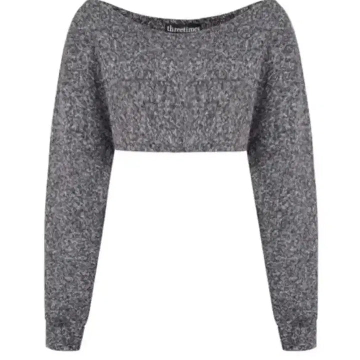 [BUNJANG] threetimes Charcoal Cropped Knit / 쓰리타임즈 크롭 니트 차콜