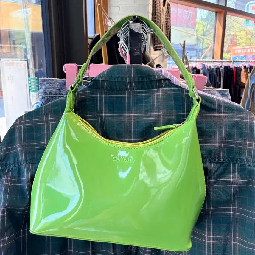 [BUNJANG] GLYNIT Lime Shoulder Bag / 글리닛 GLYNIT 라임색 숄더백